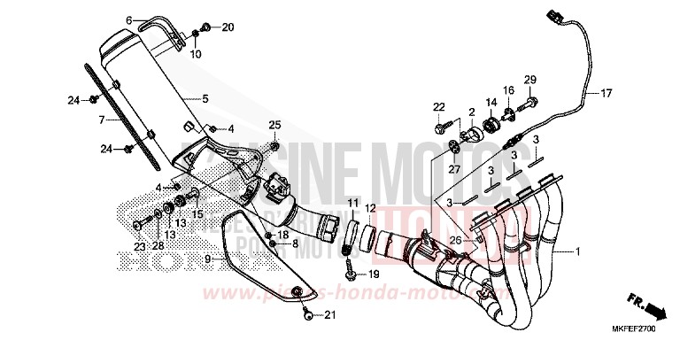 SILENCIEUX D'ECHAPPEMENT de CBR1000RR SP SP1 SP2 GRAND PRIX RED (R380X) 2019